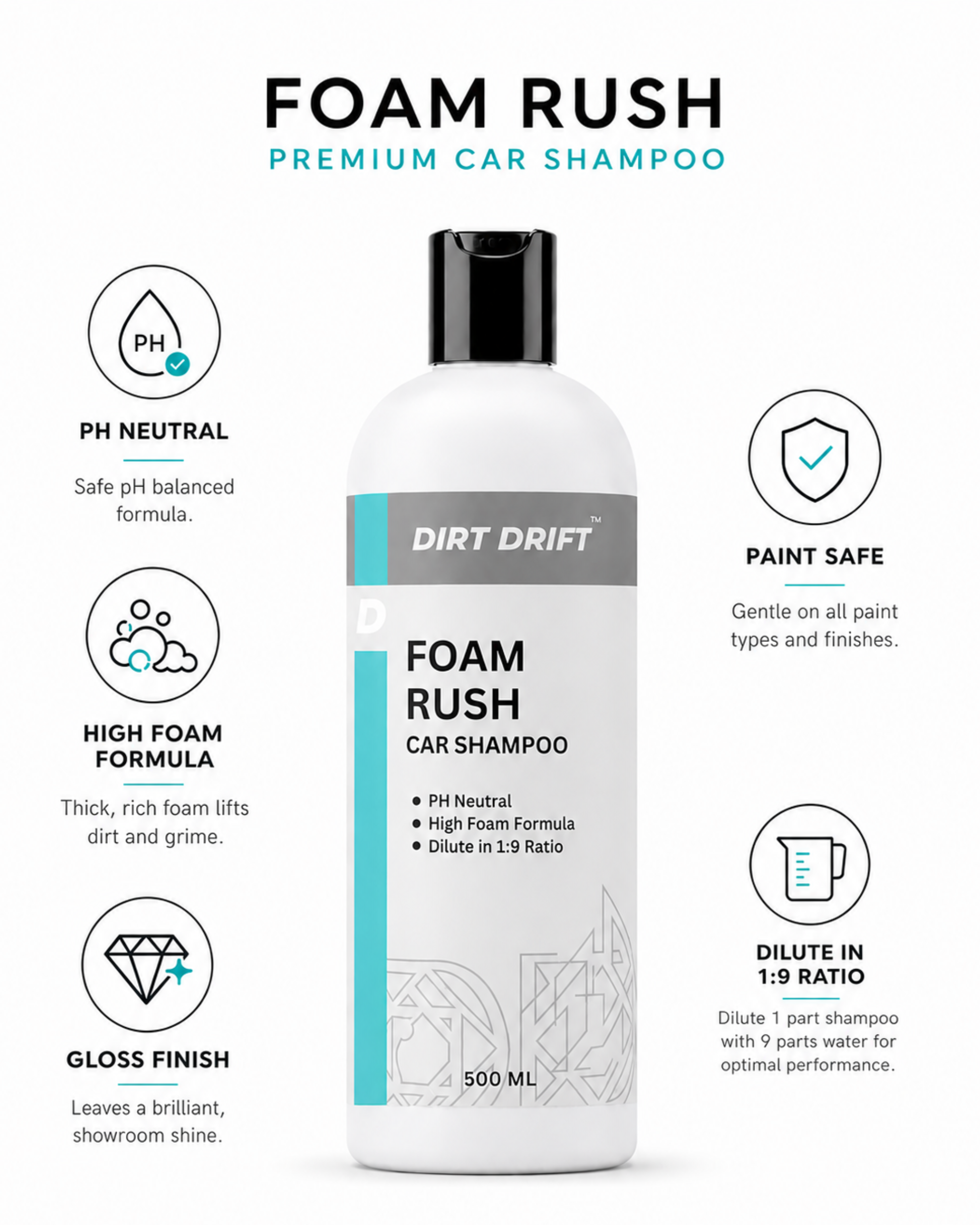 Foam Rush Car Shampoo | High Foam | 500ml